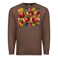 Chestnut Teacher Crayons And Apples Premium Sweatshirt - LillyAllenDesigns