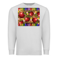 Dove Grey Teacher Crayons And Apples Premium Sweatshirt - LillyAllenDesigns