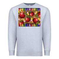 Heather Grey Teacher Crayons And Apples Premium Sweatshirt - LillyAllenDesigns
