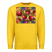 Lemon Teacher Crayons And Apples Premium Sweatshirt - LillyAllenDesigns