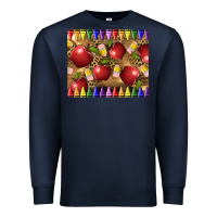 Navy Teacher Crayons And Apples Premium Sweatshirt - LillyAllenDesigns