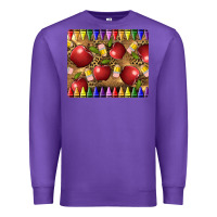 Purple Teacher Crayons And Apples Premium Sweatshirt - LillyAllenDesigns