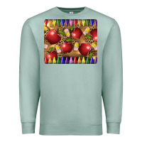 Seafoam Teacher Crayons And Apples Premium Sweatshirt - LillyAllenDesigns