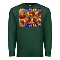 Sports Green Teacher Crayons And Apples Premium Sweatshirt - LillyAllenDesigns