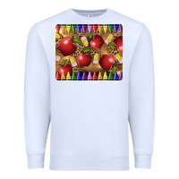 White Teacher Crayons And Apples Premium Sweatshirt - LillyAllenDesigns