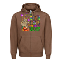 Chestnut mardi gras dead inside but lucky  with skeleton Zipper Hoodie - AdoDesignShop