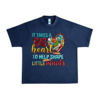 Navy big heart to help shape little minds tbw Urban Heavy Tee - texasbilliewilder