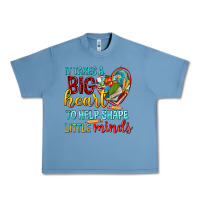 Pebble Blue big heart to help shape little minds tbw Urban Heavy Tee - texasbilliewilder