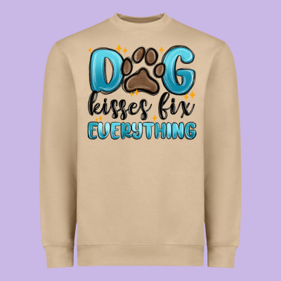 Heavyweight Sweatshirt dog kisses fix everything