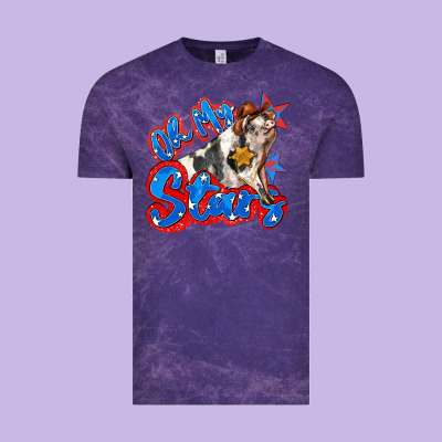 Oh My Stars Pig Vintage Tee Designed By Zillion Design Studio