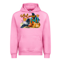 Fuchsia Pink Welcome Fall With Crow Urban Hoodie - LillyAllenDesigns