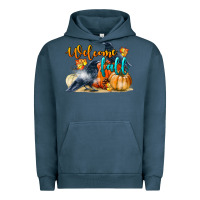 Pigment Midnight Navy Welcome Fall With Crow Urban Hoodie - LillyAllenDesigns