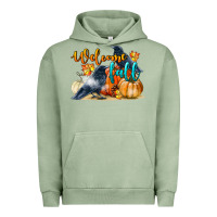 Pigment Oil Green Welcome Fall With Crow Urban Hoodie - LillyAllenDesigns
