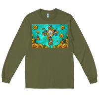 Army Green bull skull cross skinny metal can holder Long Sleeve Tee - HRA Design Shop