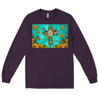 Plum bull skull cross skinny metal can holder Long Sleeve Tee - HRA Design Shop