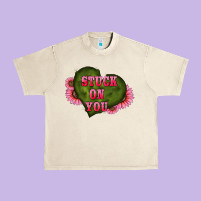 Valentine's Day Stuck On You Heart Sunflowers Urban Heavy Tee Designed By Ranaportraitstore
