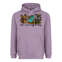 Lavender Peace Love Suffolk Sheep Heavyweight Hoodie - LillyAllenDesigns