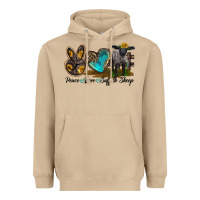 Mushroom Peace Love Suffolk Sheep Heavyweight Hoodie - LillyAllenDesigns