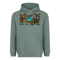 Sage Peace Love Suffolk Sheep Heavyweight Hoodie - LillyAllenDesigns