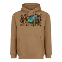 Toasted Coconut Peace Love Suffolk Sheep Heavyweight Hoodie - LillyAllenDesigns