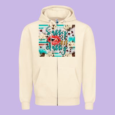 Sassy But Classy Zipper Hoodie Designed By Jahusdesignshop