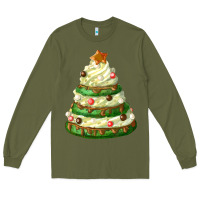 Army Green white christmas cookie cake Long Sleeve Tee - FaDigitalArtStudio