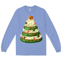 Colony Blue white christmas cookie cake Long Sleeve Tee - FaDigitalArtStudio