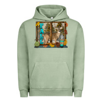 Pigment Oil Green White Tailed Buck Fall Urban Hoodie - LillyAllenDesigns