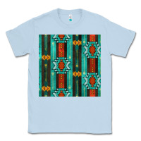 Dusty Blue native american aztec seamless pattern 5 Classic Tee - BundleAndBundleShop