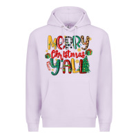 Lilac merry christmas y'all Premium Hoodie - MaliasSmallBusiness