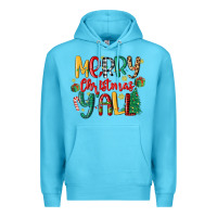Ocean Blue merry christmas y'all Premium Hoodie - MaliasSmallBusiness