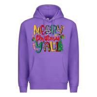 Purple merry christmas y'all Premium Hoodie - MaliasSmallBusiness