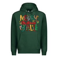 Sports Green merry christmas y'all Premium Hoodie - MaliasSmallBusiness