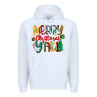 White merry christmas y'all Premium Hoodie - MaliasSmallBusiness