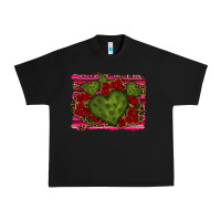 Black Valentine Cactus Heart with Roses Urban Heavy Tee - RanaPortraitStore