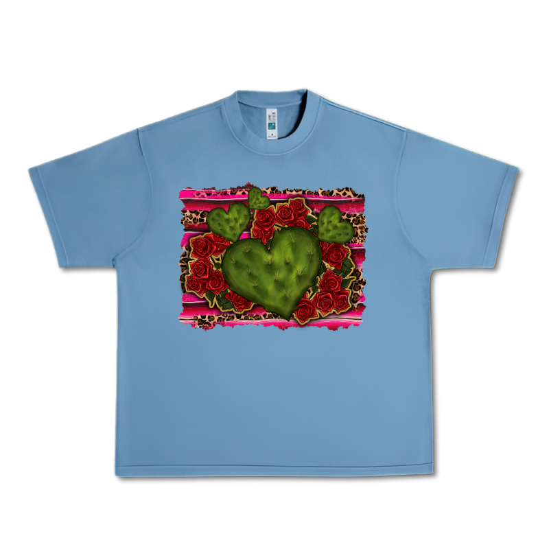 Valentine Cactus Heart With Roses Urban Heavy Tee by RanaPortraitStore | Teevron