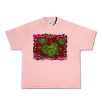 Salmon Valentine Cactus Heart with Roses Urban Heavy Tee - RanaPortraitStore