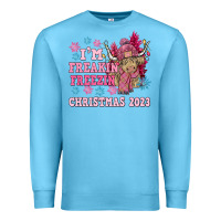 Ocean Blue i'm freakin freezin christmas 2023 Premium Sweatshirt - NancyCooperArtShop