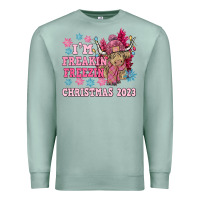 Seafoam i'm freakin freezin christmas 2023 Premium Sweatshirt - NancyCooperArtShop