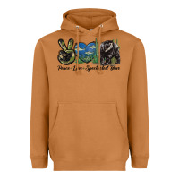 Meerkat Peace Love Spectacled Bear Heavyweight Hoodie - LillyAllenDesigns
