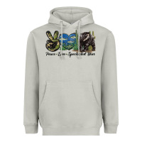 Moon Dust Peace Love Spectacled Bear Heavyweight Hoodie - LillyAllenDesigns