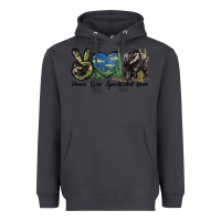 Smoke Peace Love Spectacled Bear Heavyweight Hoodie - LillyAllenDesigns