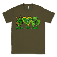Army Green peace love luck st. patricks day nePeace love luck Classic Tee - Neo Western