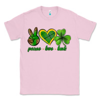 Bubblegum Pink peace love luck st. patricks day nePeace love luck Classic Tee - Neo Western