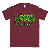 Burgundy peace love luck st. patricks day nePeace love luck Classic Tee - Neo Western