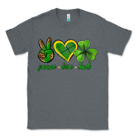 Charcoal Heather peace love luck st. patricks day nePeace love luck Classic Tee - Neo Western