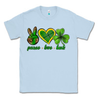 Dusty Blue peace love luck st. patricks day nePeace love luck Classic Tee - Neo Western