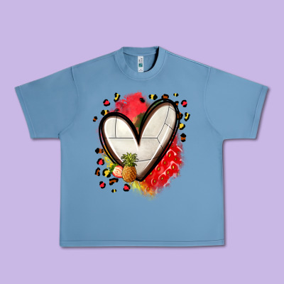Fruits And Volleyball Heart Urban Heavy Tee Designed By Zillion Design Studio