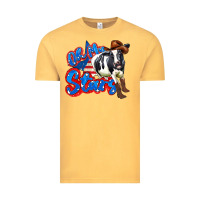 Vintage Mustard oh my stars cow Vintage Tee - Zillion Design Studio