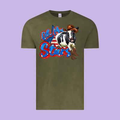 Oh My Stars Cow Vintage Tee Designed By Zillion Design Studio